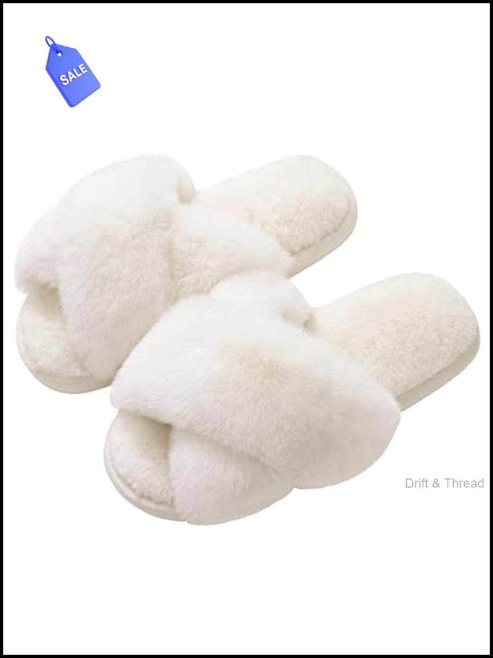 Evshine Faux Fur Memory Foam Open Toe Slippers for Women Non-Slip